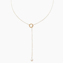 Near Round Freshwater Pearl Lariat Necklace Front View