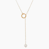 Near Round Freshwater Pearl Lariat Necklace