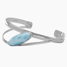 Oblong Larimar Cuff Bracelet