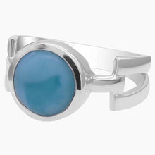 Offset Band Larimar Ring Side View