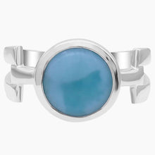 Offset Band Larimar Ring