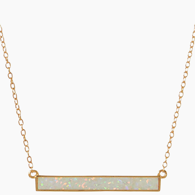 Opal Bar Necklace