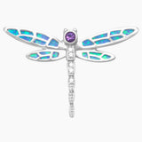 Opal with Zirconia Dragonfly Slide Pendant