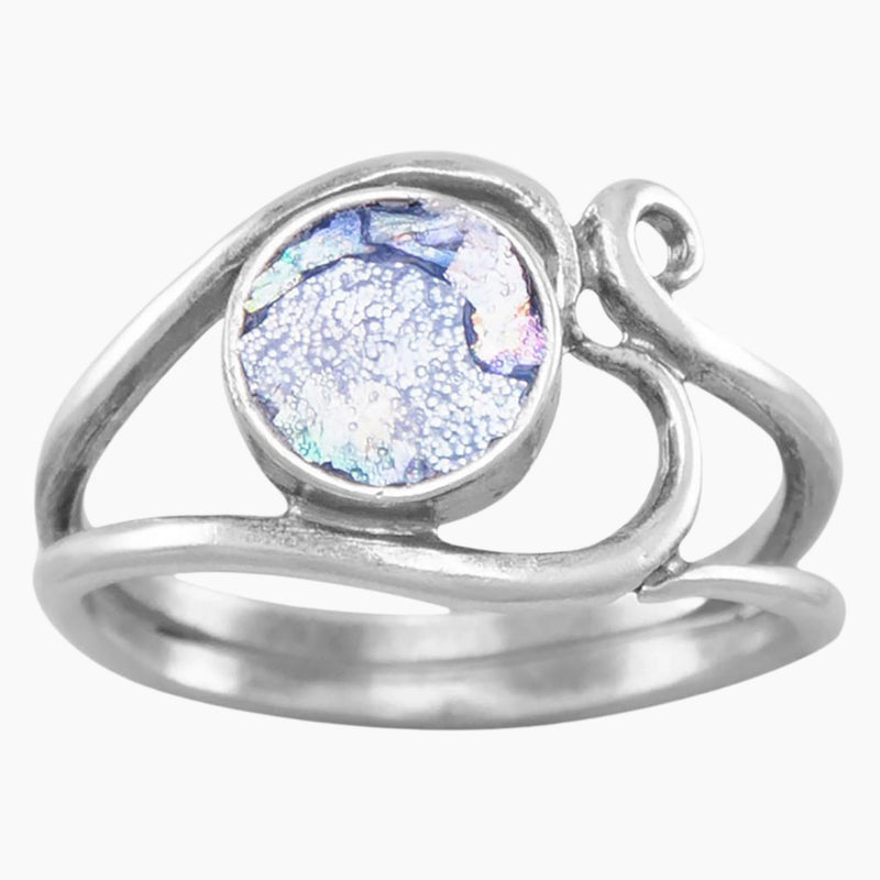 Open Band Roman Glass Ring