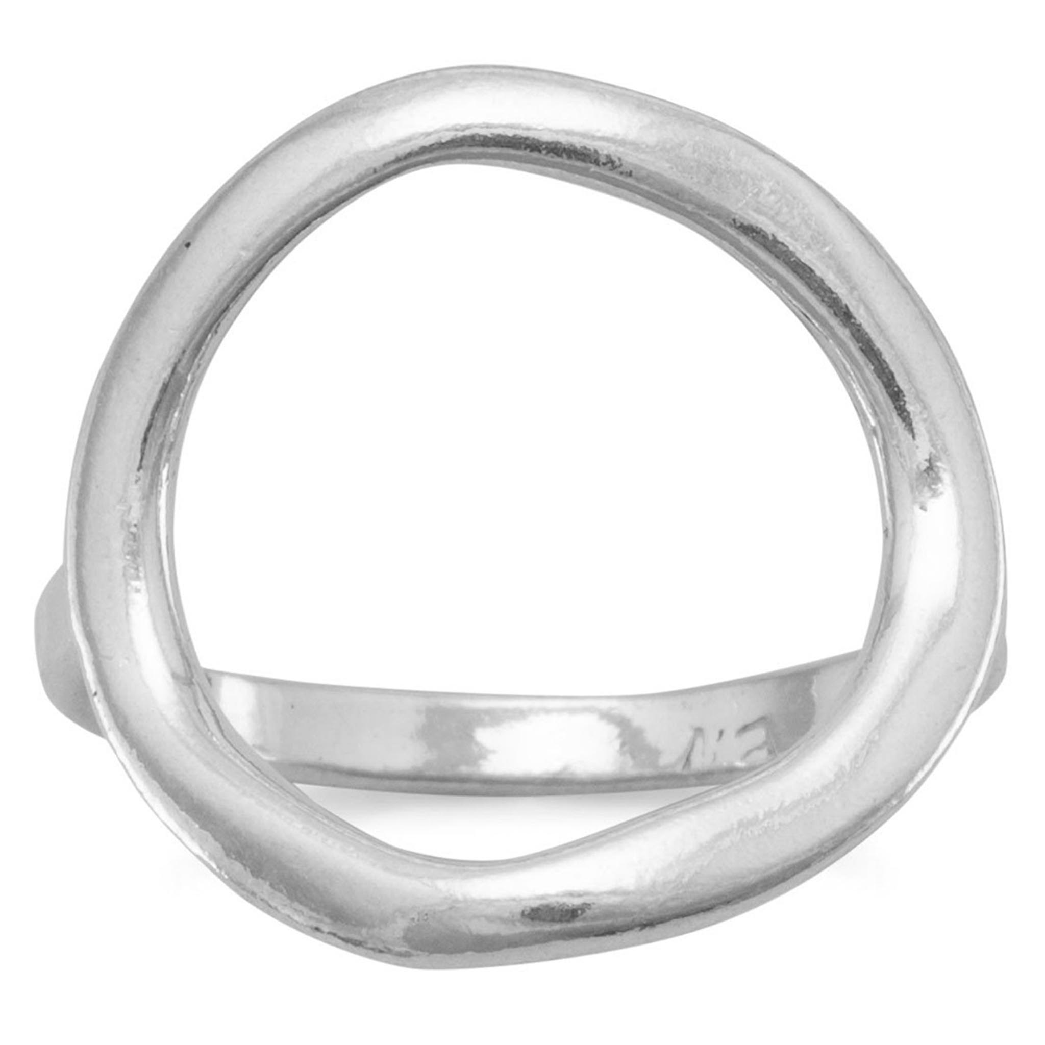 Open Circle Design Textured Ring