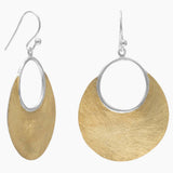 Open Design Brushed Gold Earrings