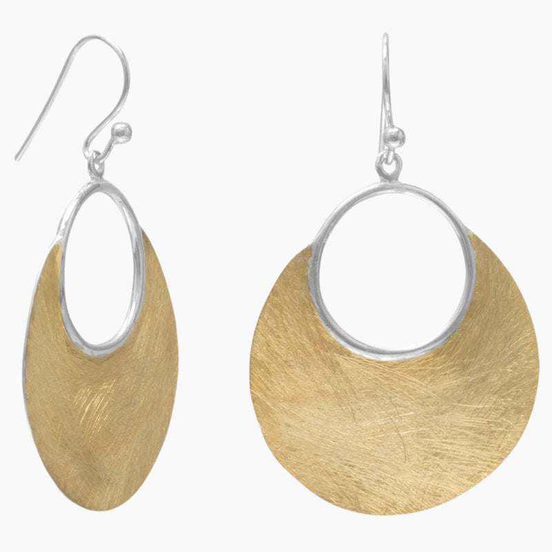 Open Design Brushed Gold Earrings