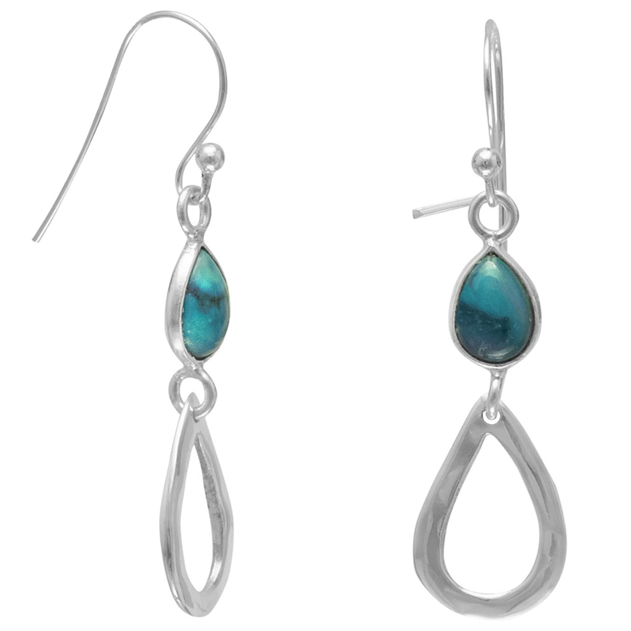 Open Design Turquoise Drop Earrings