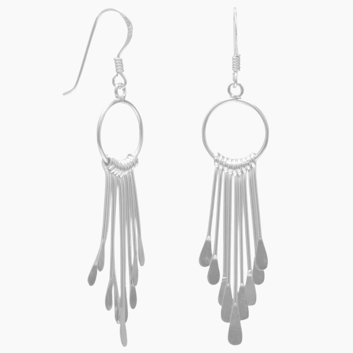 Open Ring Bar Drop Earrings