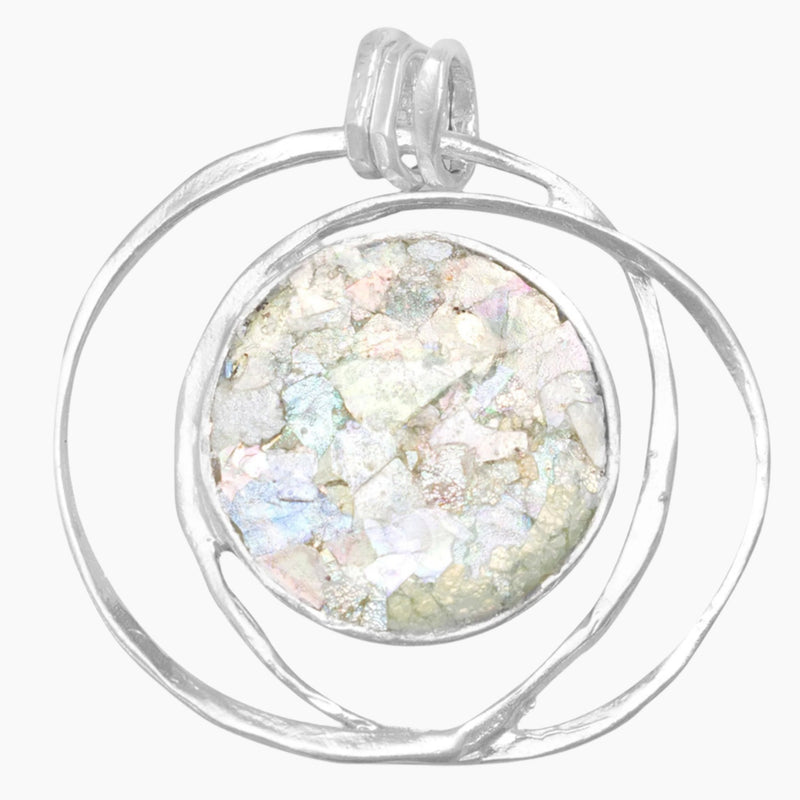 Open Wire Roman Glass Pendant