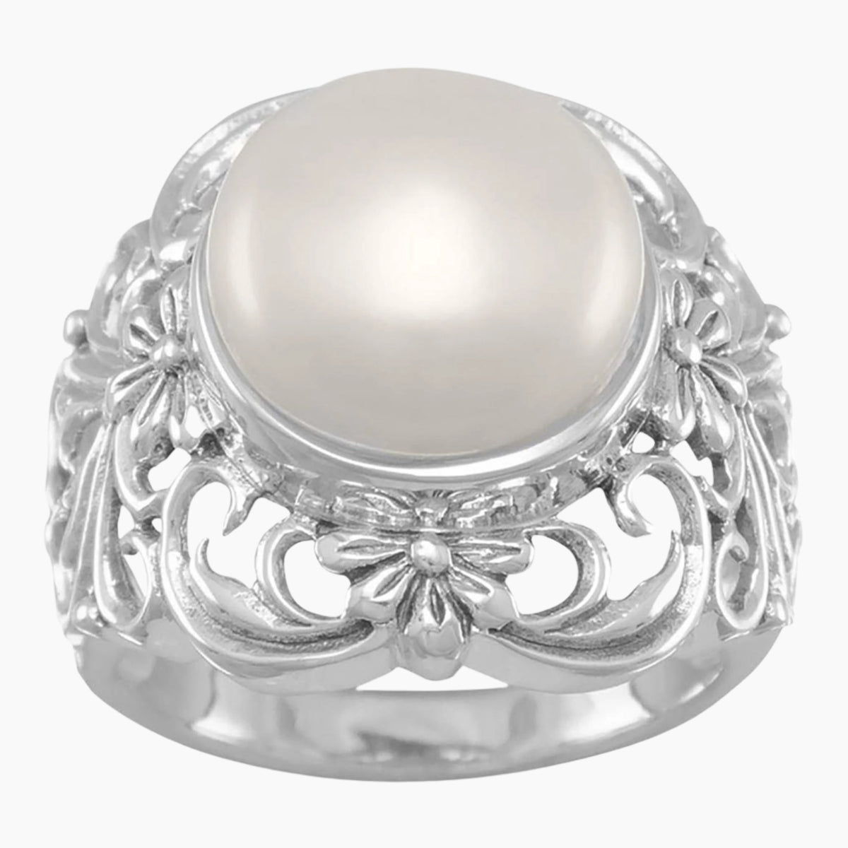 Ornate Cultured Freshwater Pearl Ring
