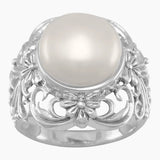 Ornate Cultured Freshwater Pearl Ring