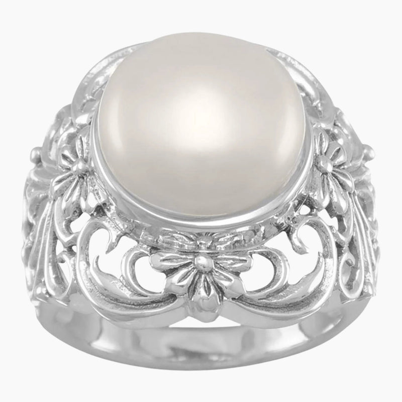 Ornate Cultured Freshwater Pearl Ring