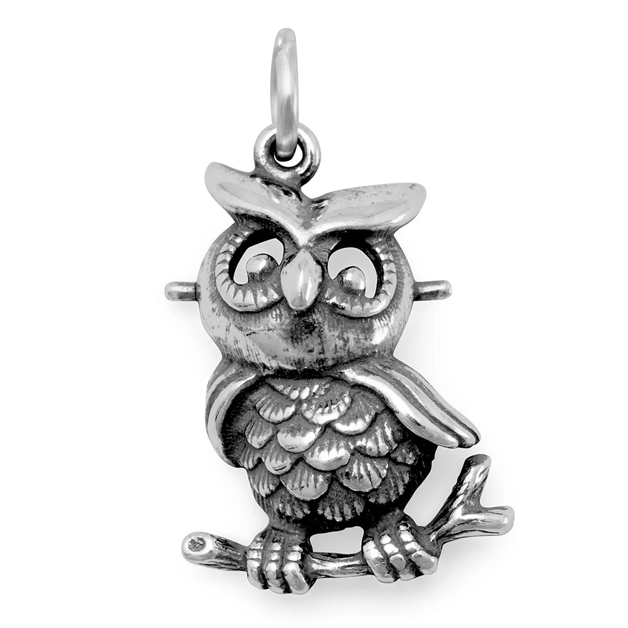 Owl on Branch Charm