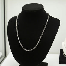 Oxidized Box Chain - 1.6mm on Necklace Bust Display