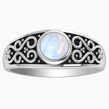 Oxidized Rainbow Moonstone Ring