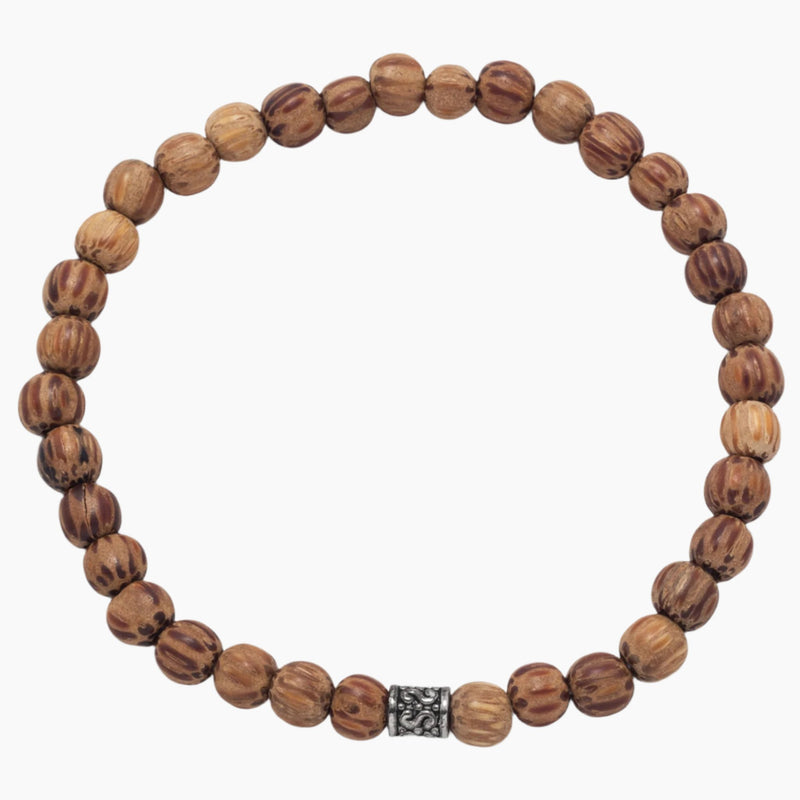 Palmwood Bead Stretch Bracelet