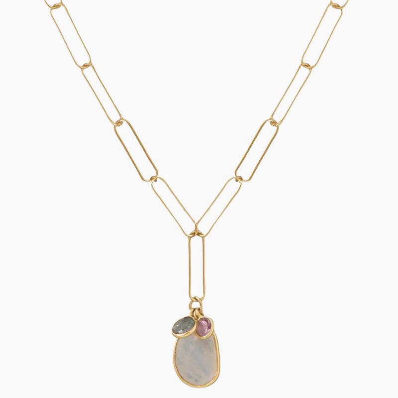 Paperclip Style Charm Necklace