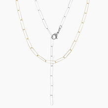 Paperclip Style Gold Link Necklace Layered Style