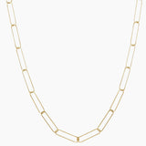 Paperclip Style Gold Link Necklace