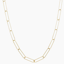 Paperclip Style Gold Link Necklace