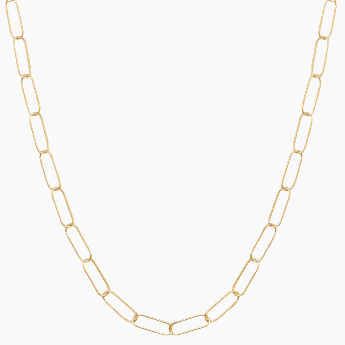 Paperclip Style Gold Necklace