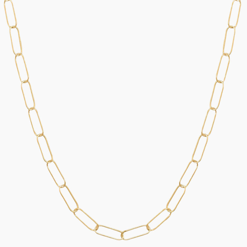 Paperclip Style Gold Necklace