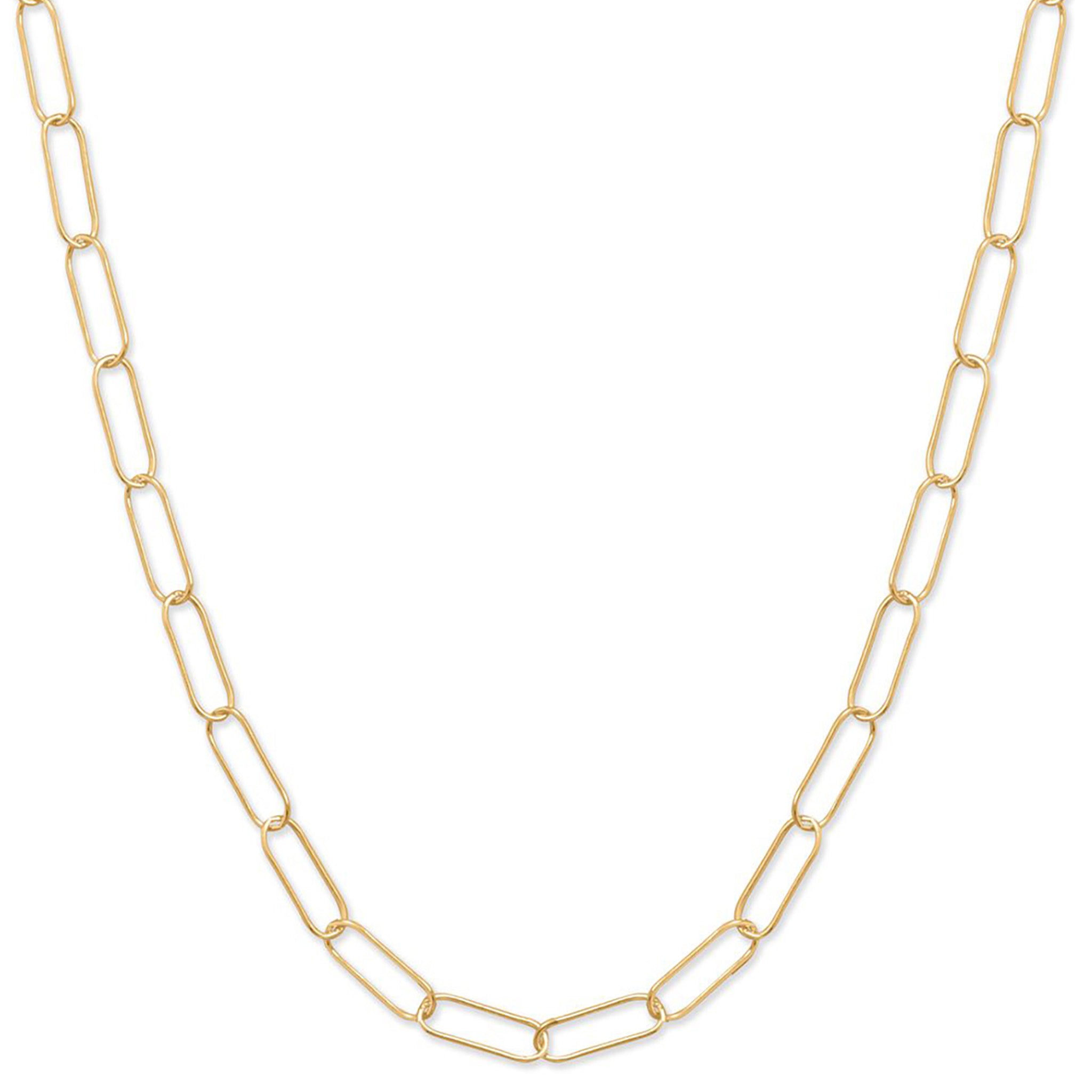 Paperclip Style Gold Necklace