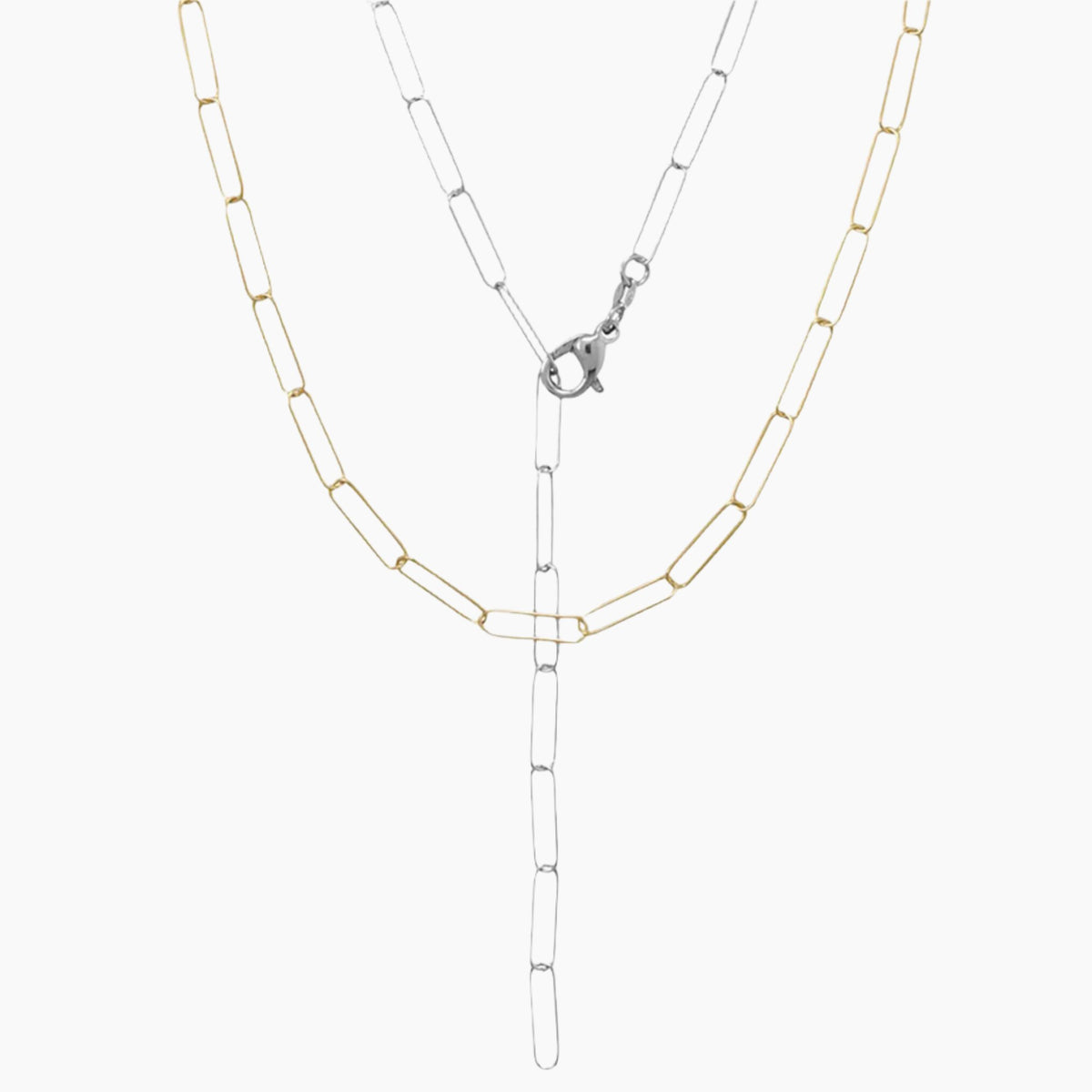 Paperclip Style Link Necklace Layered Style