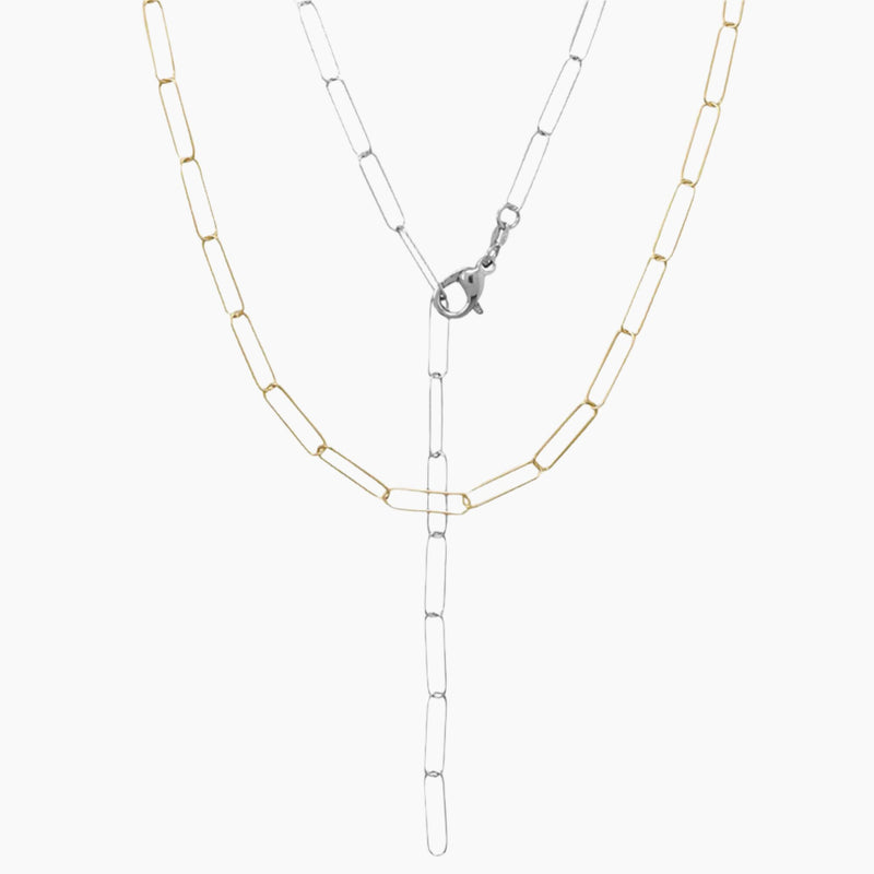 Paperclip Style Link Necklace Layered Style