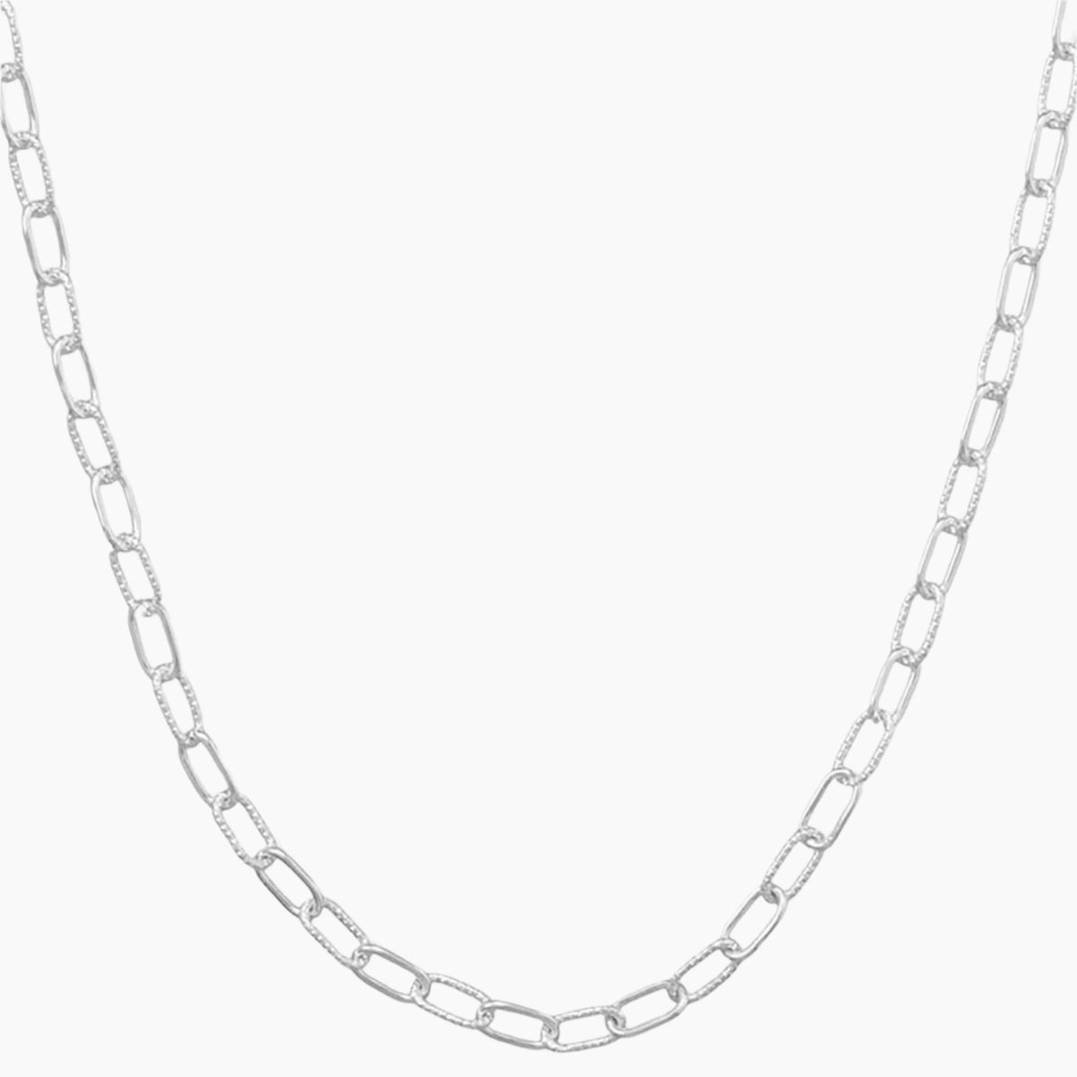 Paperclip Style Textured Necklace