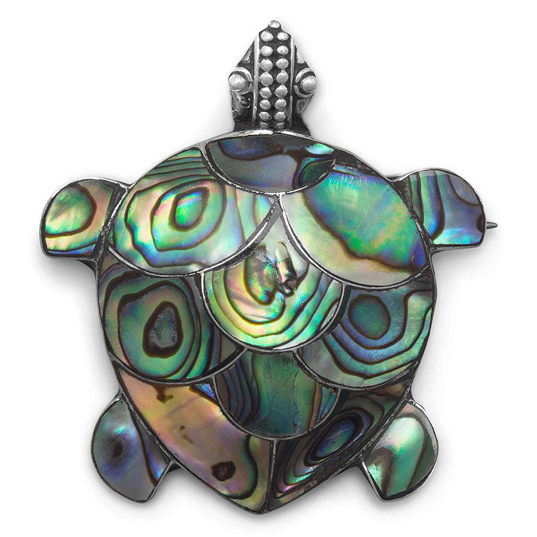Paua Shell Turtle Pin Pendant