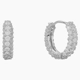 Pave Cubic Zirconia Hoop Earrings