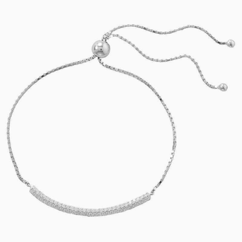 Pave Zirconia Bar Bolo Bracelet