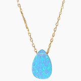 Pear Shape Opal Gold Necklace