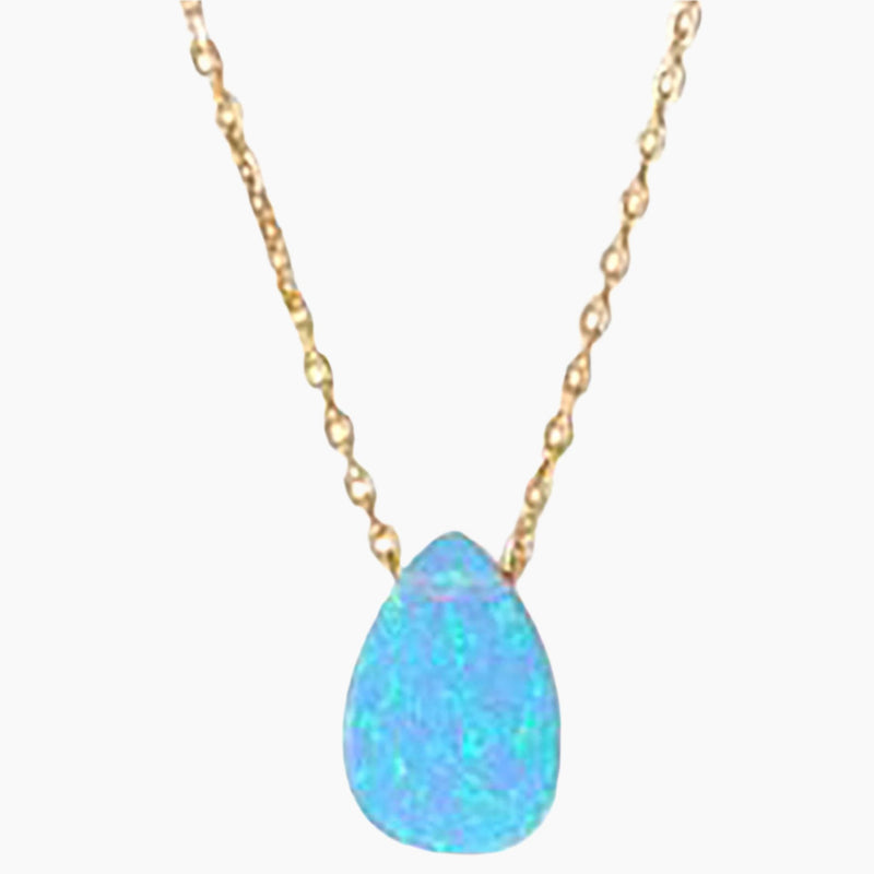 Pear Shape Opal Gold Necklace