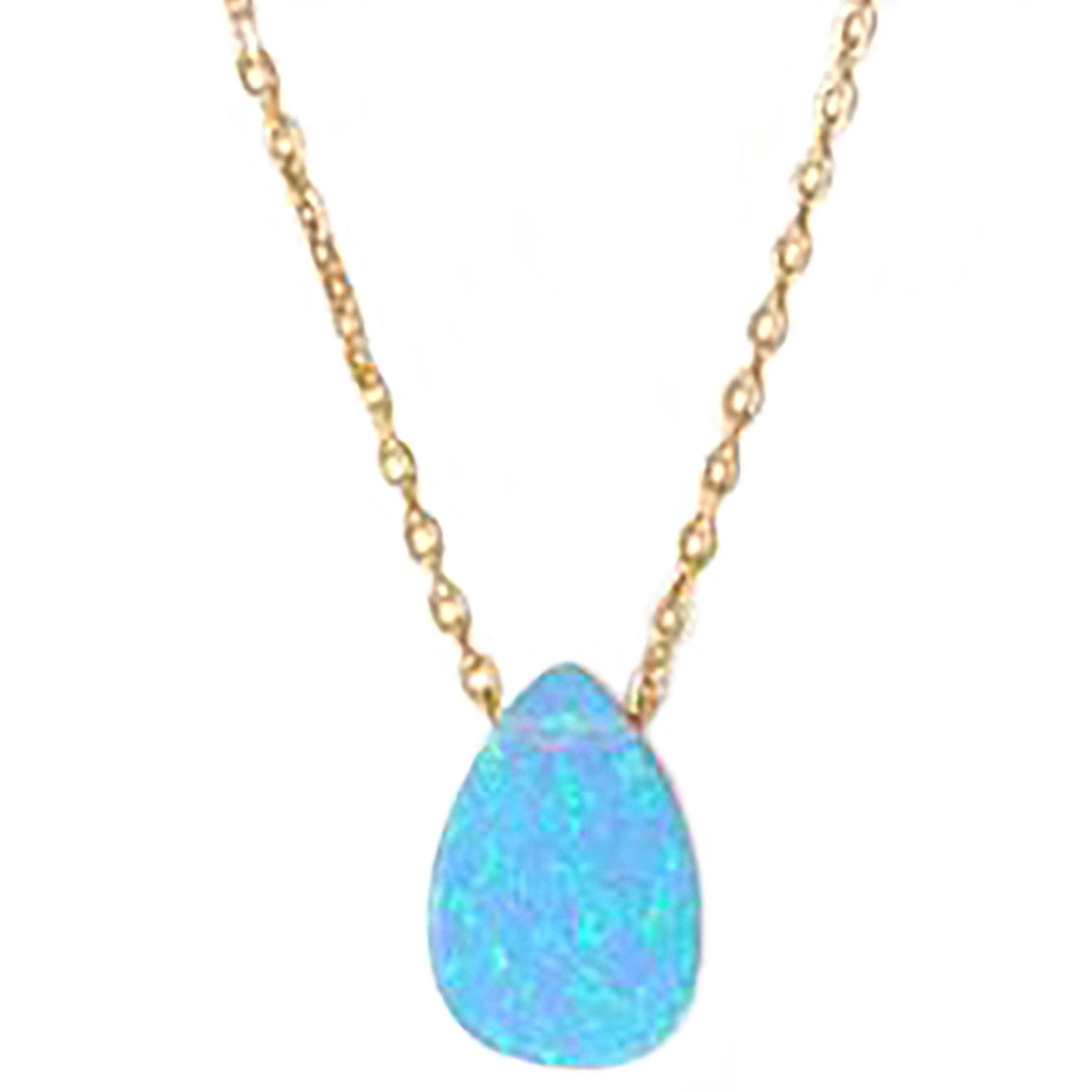 Pear Shape Opal Gold Necklace