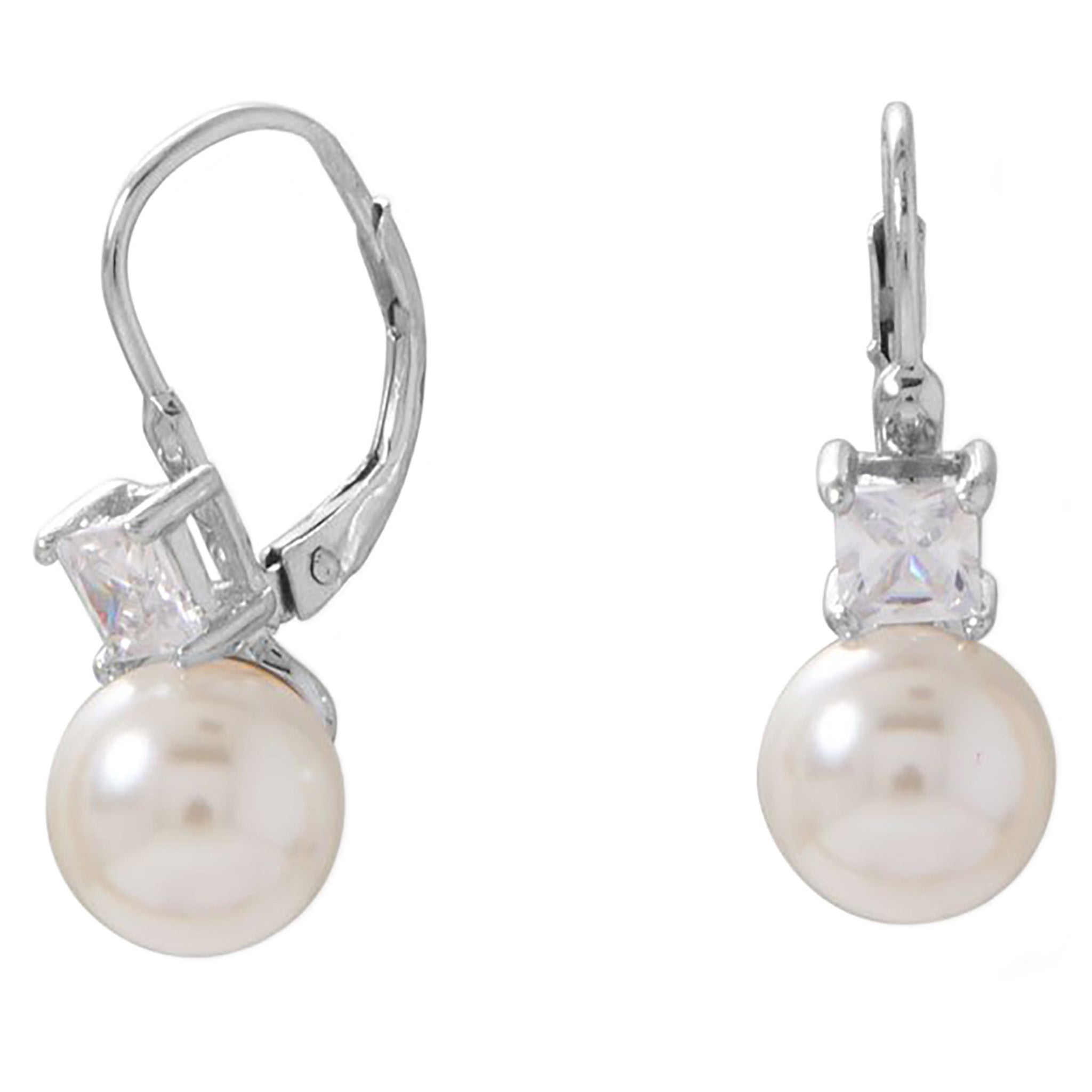 Pearl and Cubic Zirconia Earrings