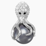 Pearl with Zirconia Octopus Slide Pendant