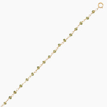 Peridot Bead Gold Anklet Inline