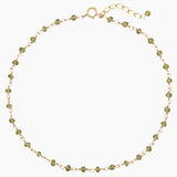 Peridot Bead Gold Anklet