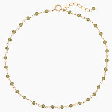 Peridot Bead Gold Anklet