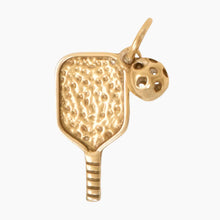 Pickleball and Paddle Charm Gold