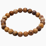 Picture Jasper Bead Stretch Bracelet