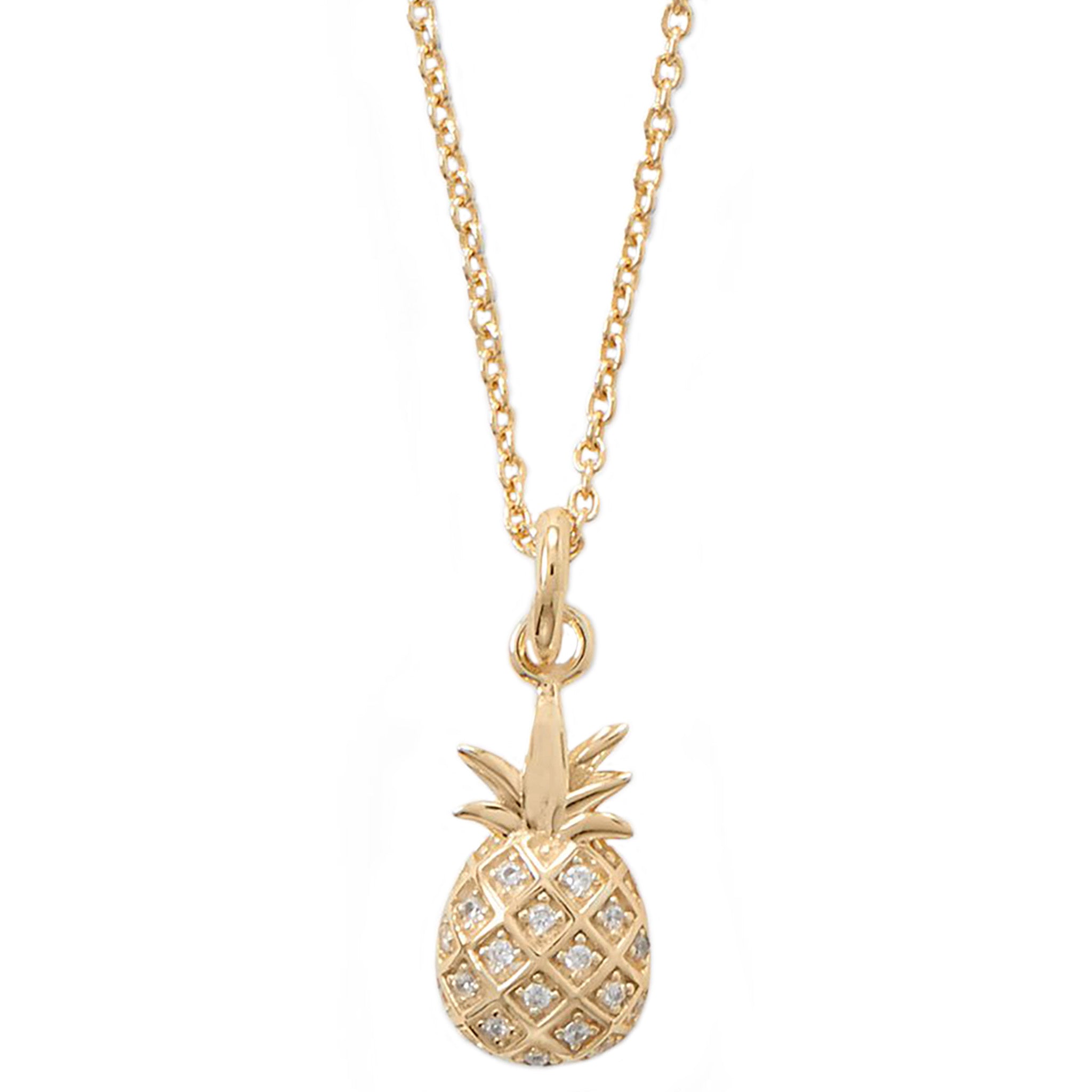 Pineapple Drop Gold Necklace