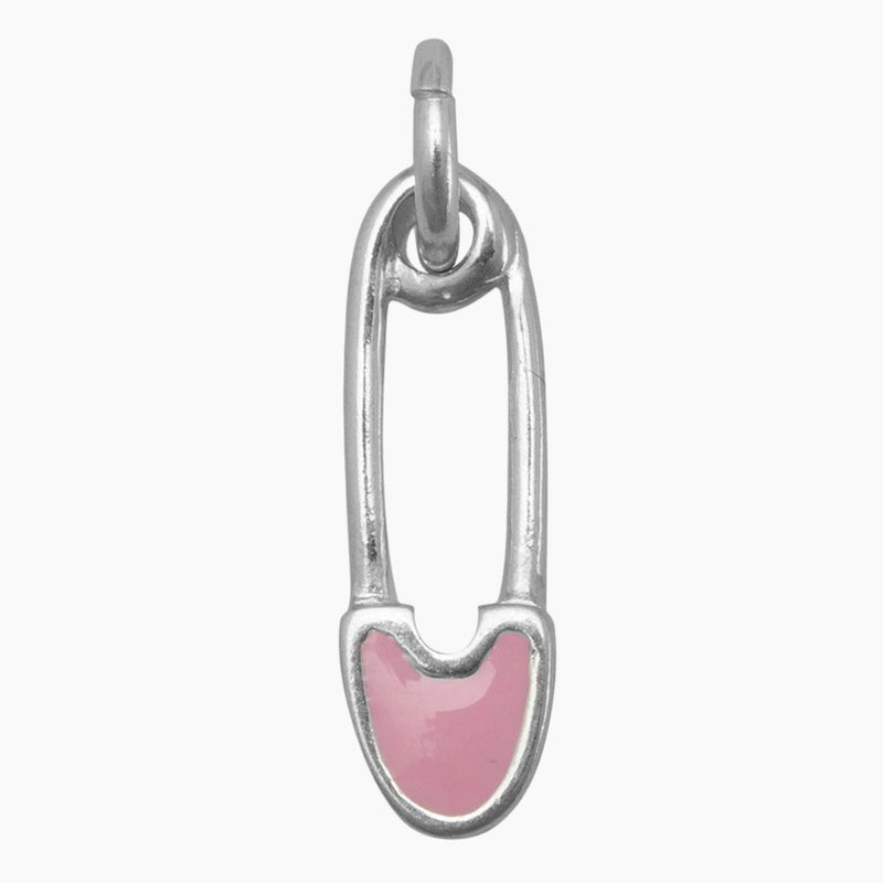 Pink Enamel Safety Pin Charm