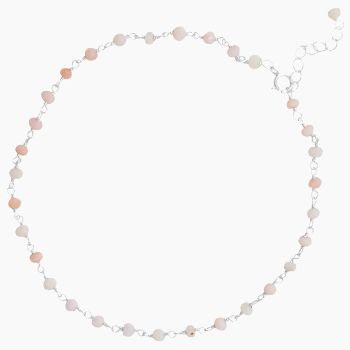 Pink Opal Bead Anklet