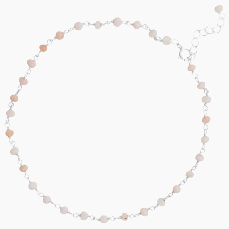 Pink Opal Bead Anklet