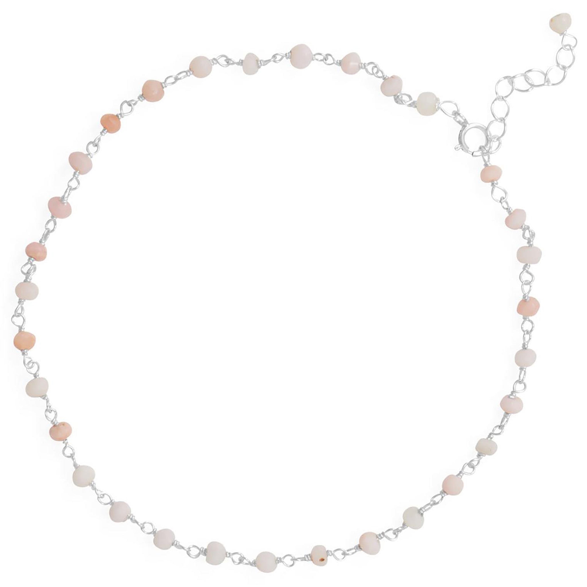 Pink Opal Bead Anklet