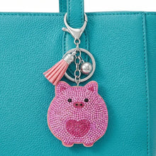 Pink Piggy Crystal Bag Charm Example